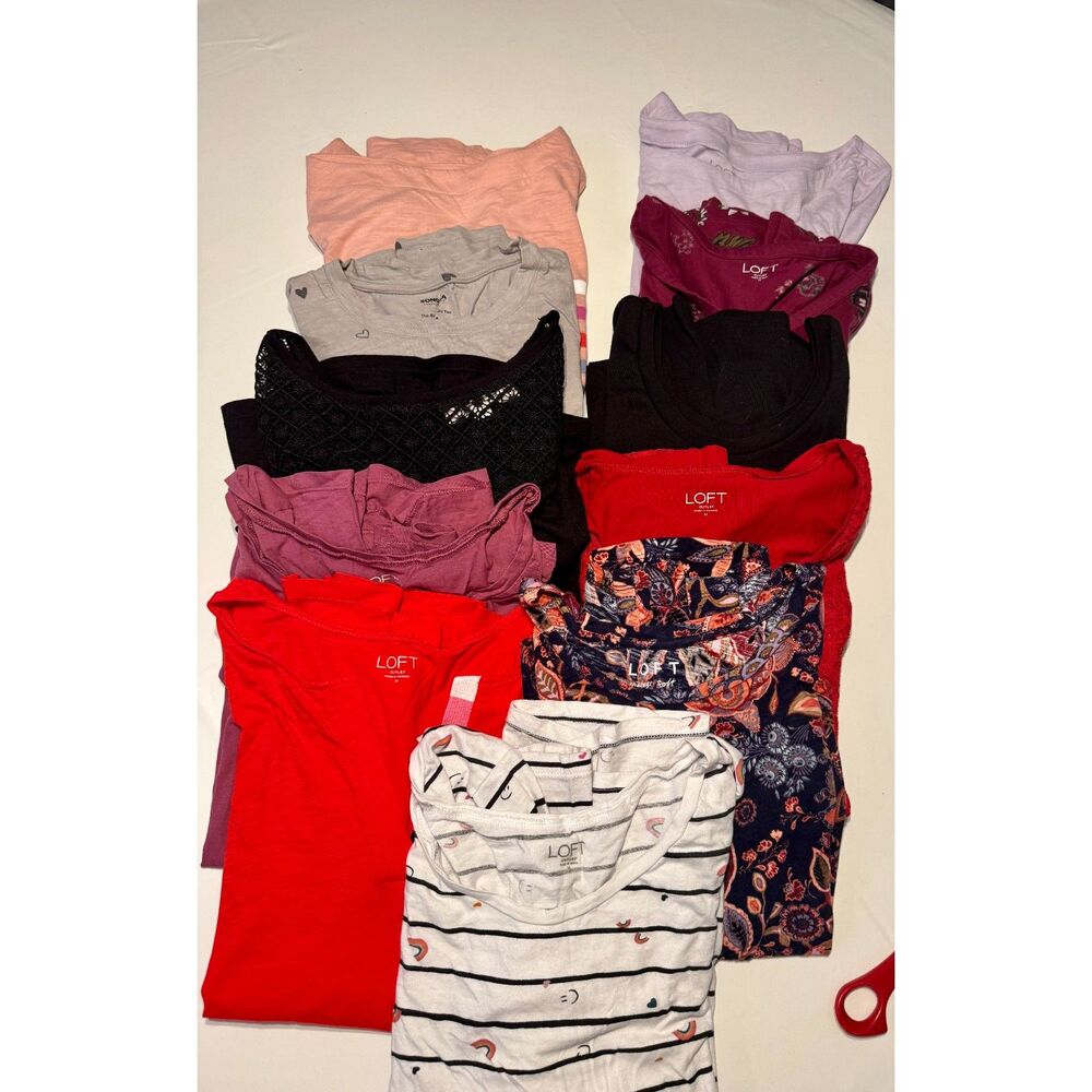 LOFT Lou&Grey 11pc Mixed Women's Top Bundle - Casual Layering Tees & Blouses